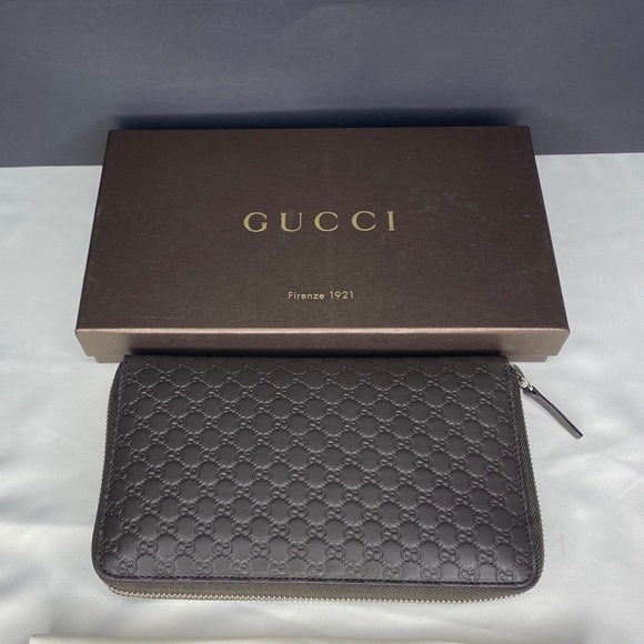 Gucci GG Logo Leather Zip Round Continental Wallet - Picture 4 of 11